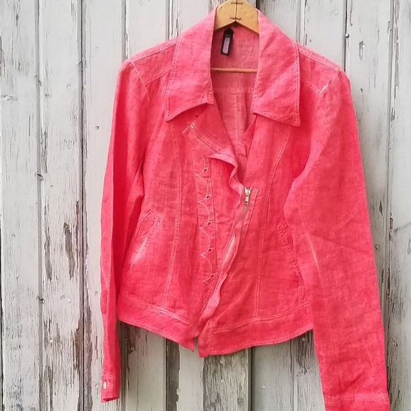 Inizio Jackets & Blazers - Coral Linen Jacket Inizio